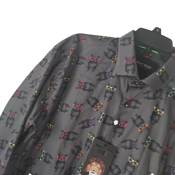 Maczoo Shirt Mens Size (5) XL Fabonacci Dogglass French Bull Dogs Sunglasses NEW - Picture 5 of 16